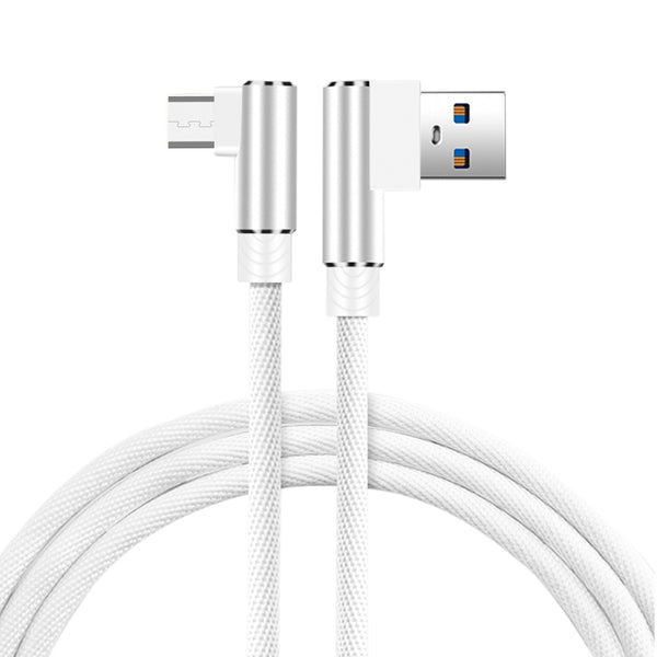 3.3 Ft Nylon Braided Material Micro USB 2.0 Data Cable In White