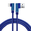 3.3 Ft Nylon Braided Material Type C USB 2.0 Data Cable In Blue