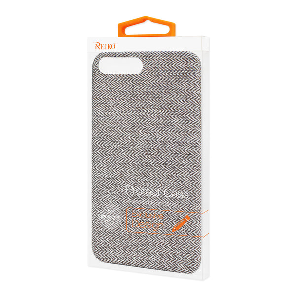 Case Designed For iPhone 8 Plus Herringbone Fabric In Dark Gray