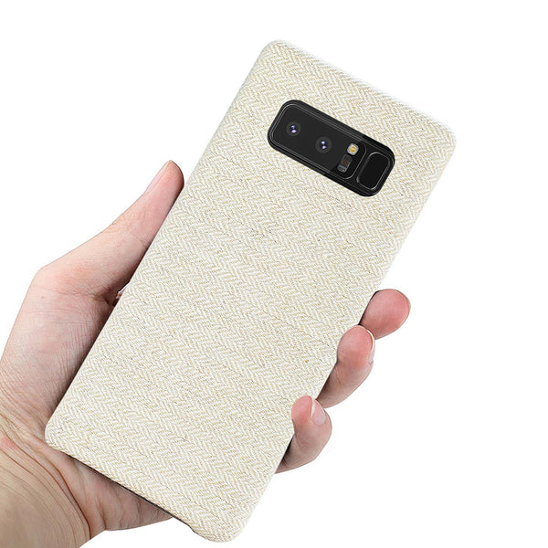 Case Designed For Samsung Galaxy Note 8 Herringbone Fabric In Beige