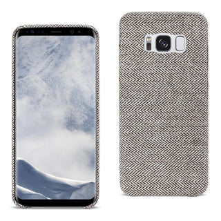 Case Designed For Samsung Galaxy S8 Herringbone Fabric In Dark Gray
