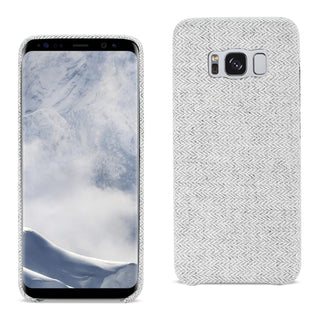 Case Designed For Samsung Galaxy S8 Herringbone Fabric In Light Gray