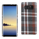 Case Designed For Samsung Galaxy Note 8 Checked Fabric In Brown
