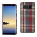 Case Designed For Samsung Galaxy Note 8 Checked Fabric In Red