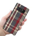 Case Designed For Samsung Galaxy Note 8 Checked Fabric In Red