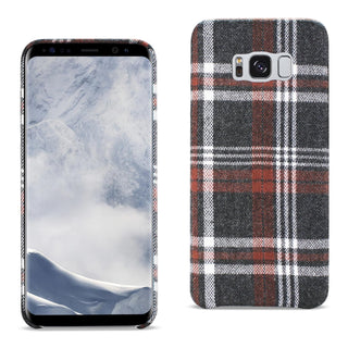 Case Designed For Samsung Galaxy S8 Checked Fabric In Brown