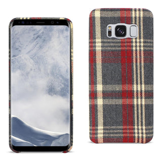 Case Designed For Samsung Galaxy S8 Checked Fabric In Red