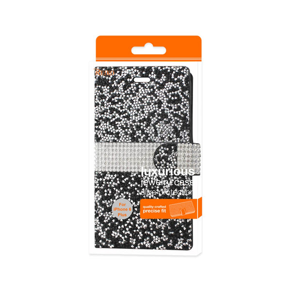 Case Designed For iPhone 6 Plus Diamond Rhinestone Wallet In Black