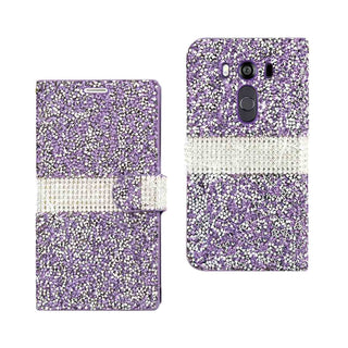 Case Designed For LG V10 Diamond Rhinestone Wallet In Purple