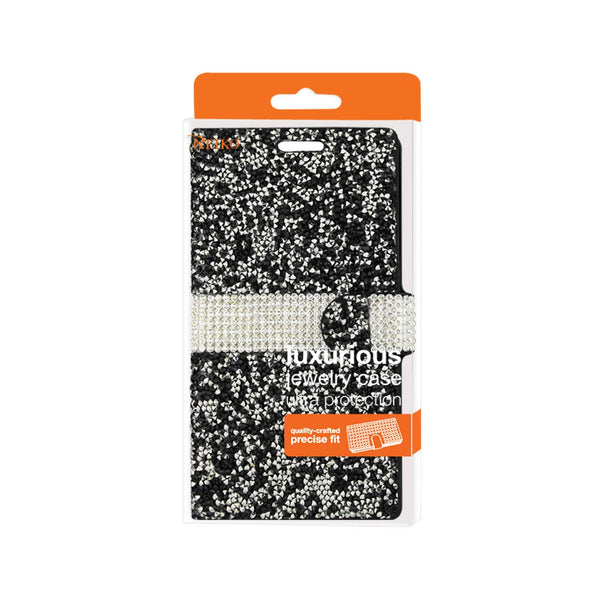 Case Designed For Samsung Galaxy S7 Edge Diamond Rhinestone Wallet In Black