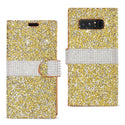 Case Designed For Samsung Galaxy Note 8 Diamond Rhinestone Wallet In Gold