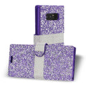 Case Designed For Samsung Galaxy Note 8 Diamond Rhinestone Wallet In Purple