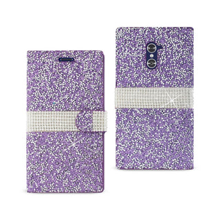 Case Designed For ZTE Grand X Max 2 Diamond Rhinestone Wallet In Purple