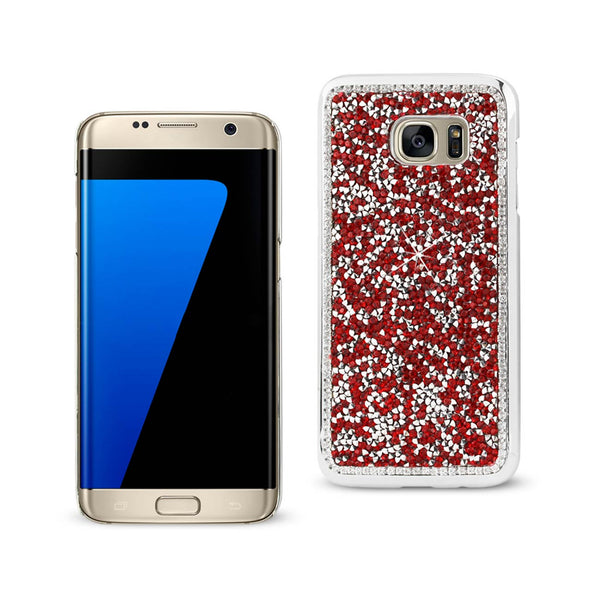 Case Designed For Samsung Galaxy S7 Edge Jewelry Bling Rhinestone In Red
