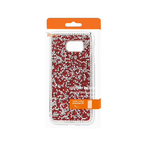 Case Designed For Samsung Galaxy S7 Edge Jewelry Bling Rhinestone In Red