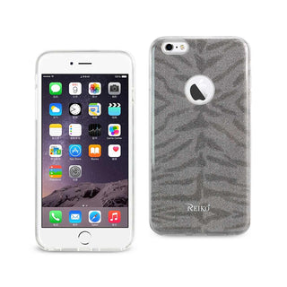 Case Designed For iPhone 6 Plus / 6S Plus Shine Glitter Shimmer Tiger Stripe Hybrid In Gray