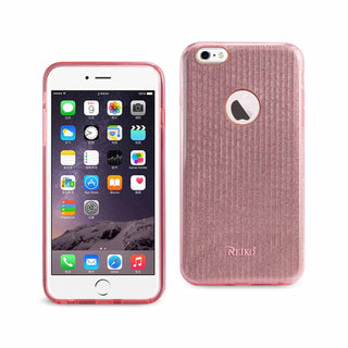 Case Designed For iPhone 6 Plus / 6S Plus Shine Glitter Shimmer Stripe Hybrid In Linear Pink