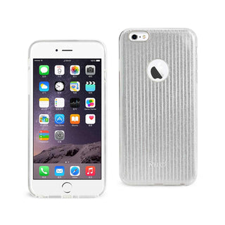Case Designed For iPhone 6 Plus / 6S Plus Shine Glitter Shimmer Stripe Hybrid In Linear Silver
