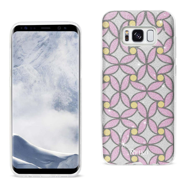 Case Designed For Samsung Galaxy S8 / Sm Shine Glitter Shimmer Flower Hybrid In Flower Pink