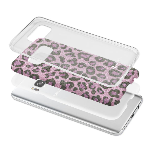 Case Designed For Samsung Galaxy S8 / Sm Shine Glitter Shimmer Leopard Hybrid In Pink