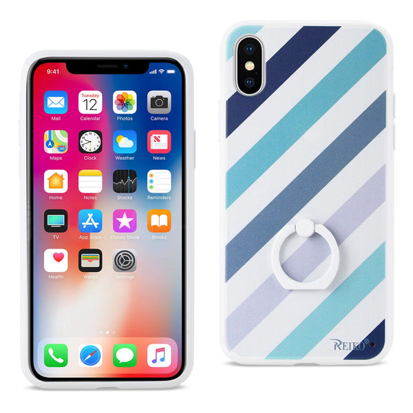 Case Designed For iPhone X / iPhone XS Stripe Pattern TPU With Rotating Ring Stand Holder