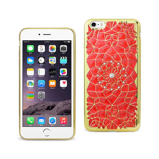 Case Designed For iPhone 6 Plus / 6S Plus Soft TPU With Sparkling Diamond Sunflower Design In Red