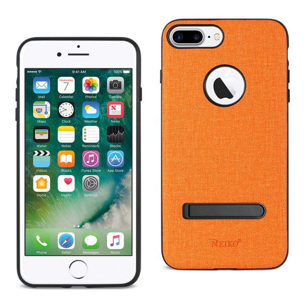 Case Designed For iPhone 7 Plus / 8 Plus Rugged Texture TPU Protective Cover In Orange