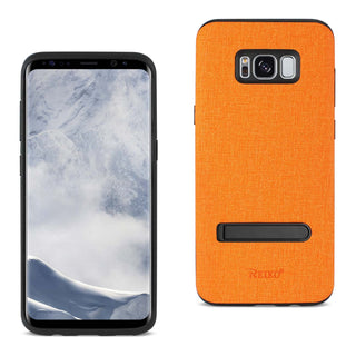 Case Designed For Samsung Galaxy S8 / Sm Denim Texture TPU Protector Cover In Orange