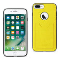 Case Designed For iPhone 8 Plus / 7 Plus Anti-Slip Texture Protector Cover With Card Slot In Yellow