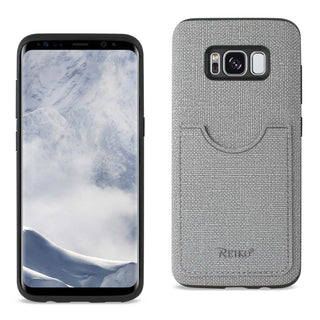 Case Designed For Samsung Galaxy S8 / Sm Anti-Slip Texture Protective Cover With Card Slot In Gray