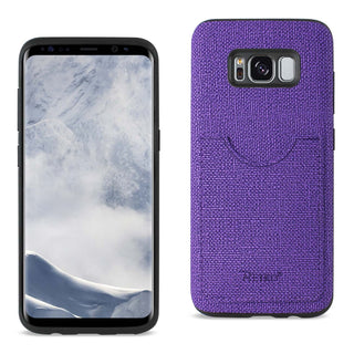 Case Designed For Samsung Galaxy S8 / Sm Anti-Slip Texture Protector Cover With Card Slot In Purple