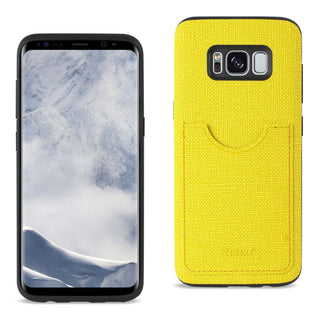 Case Designed For Samsung Galaxy S8 / Sm Anti-Slip Texture Protector Cover With Card Slot In Yellow