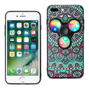 Case Designed For Design The Inspiration Of Peacock iPhone 8 Plus / 7 Plus With Led Fidget Spinner Clip On In Teal