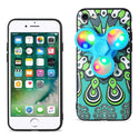 Case Designed For iPhone 7 / 8 / SE2 Design The Inspiration Of Peacock With Led Fidget Spinner Clip On In Turquoise