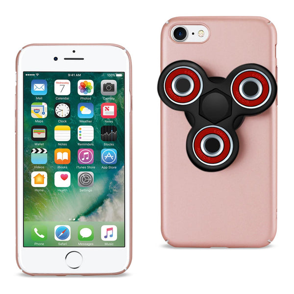 Case Designed For iPhone 7 / 8 / SE2 With Fidget Spinner Clip On In Rose Gold