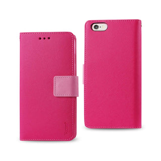 Case Designed For iPhone 6 Plus 3-In-1 Wallet In Hot Pink