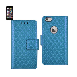 Case Designed For iPhone 6 Plus Rhombus Wallet In Blue