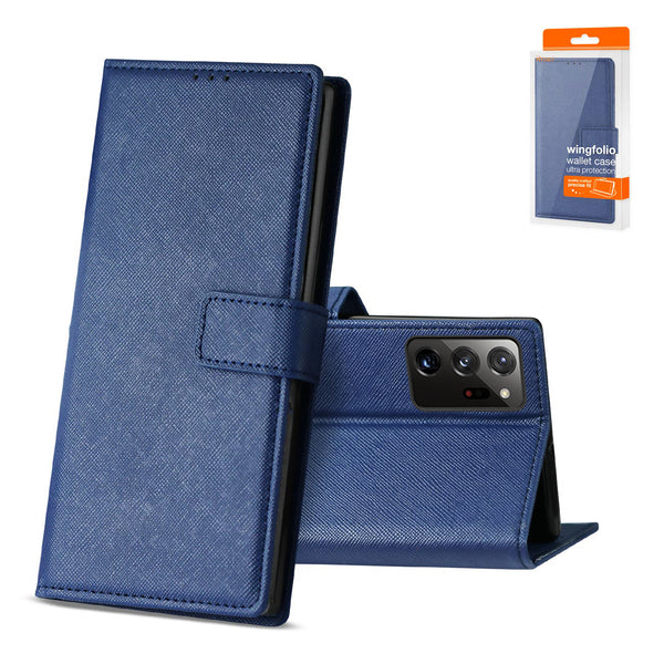 Case Designed For Slim Stand With Card Holder Slots Samsung Galaxy Note 20 Ultra In Blue
