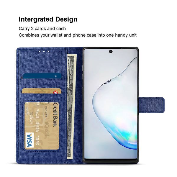 Case Designed For Samsung Galaxy Note 10 3-In-1 Wallet In Blue