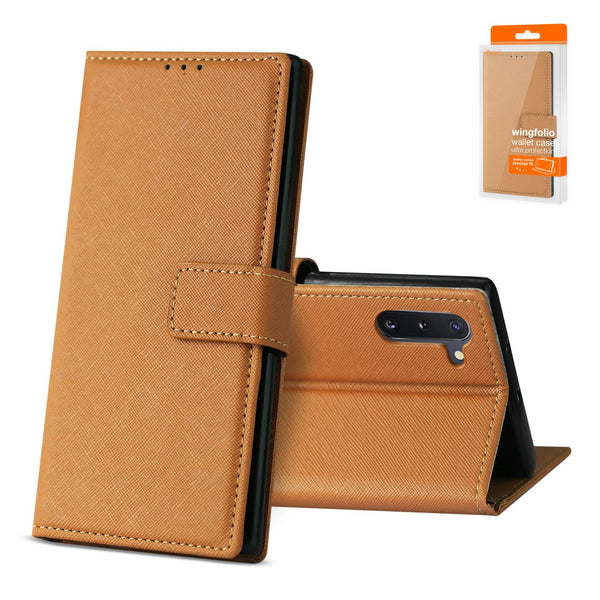 Case Designed For Samsung Galaxy Note 10 3-In-1 Wallet In Brown