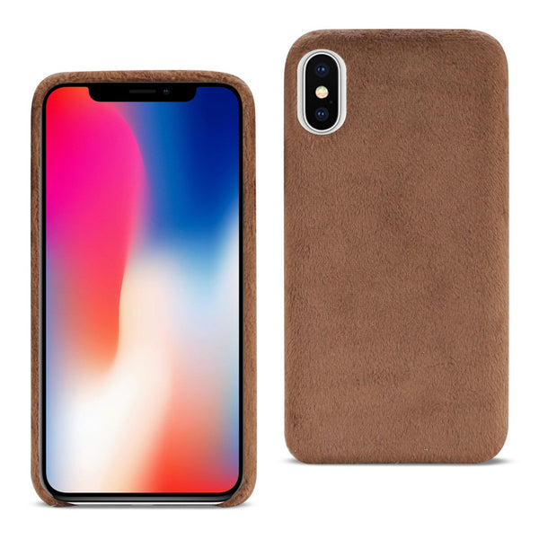 Case Designed For iPhone X / iPhone XS Fuzzy Fur Soft TPU In Brown