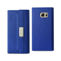 Case Designed For Samsung Galaxy Note 5 Genuine Leather RFID Wallet And Metal Buckle Belt In Ultramarine