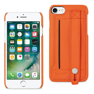 Case Designed For iPhone 7 / 8 / SE2 Genuine Leather Hand Strap In Tangerine