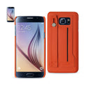 Case Designed For Samsung Galaxy S6 Genuine Leather Hand Strap In Tangerine