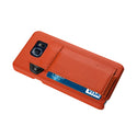 Case Designed For Samsung Galaxy Note 5 RFID Genuine Leather Protection And Key Holder In Tangerine