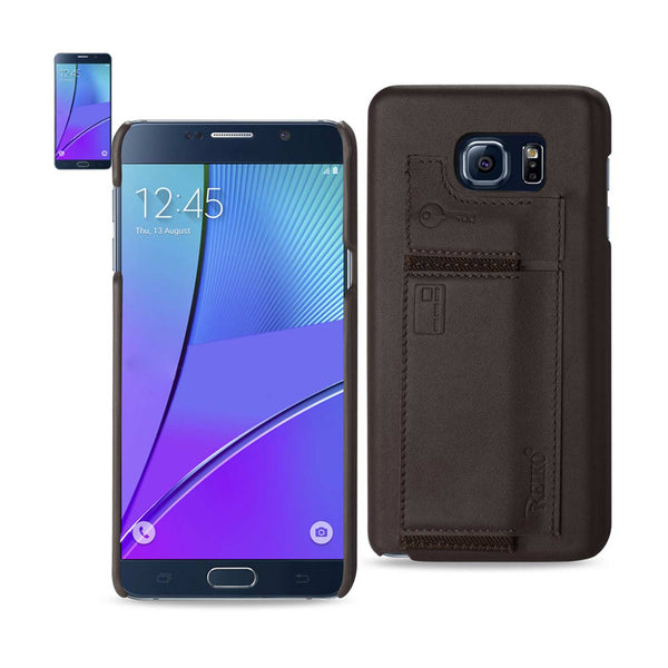 Case Designed For Samsung Galaxy Note 5 RFID Genuine Leather Protection And Key Holder In Umber
