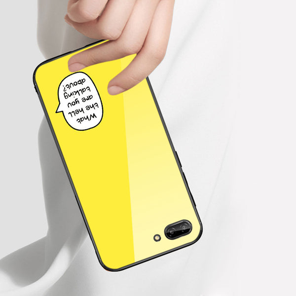 Case Designed For iPhone 8 Plus Hard Glass Design TPU In Yellow