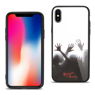 Case Designed For iPhone X / iPhone XS Hard Glass Design TPU With Zombies