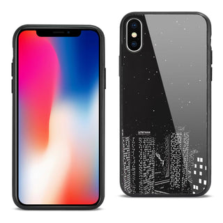 Case Designed For iPhone X Hard Glass Design TPU With Night Design