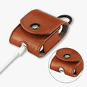 Leather Case Designed For Airpod In Brown